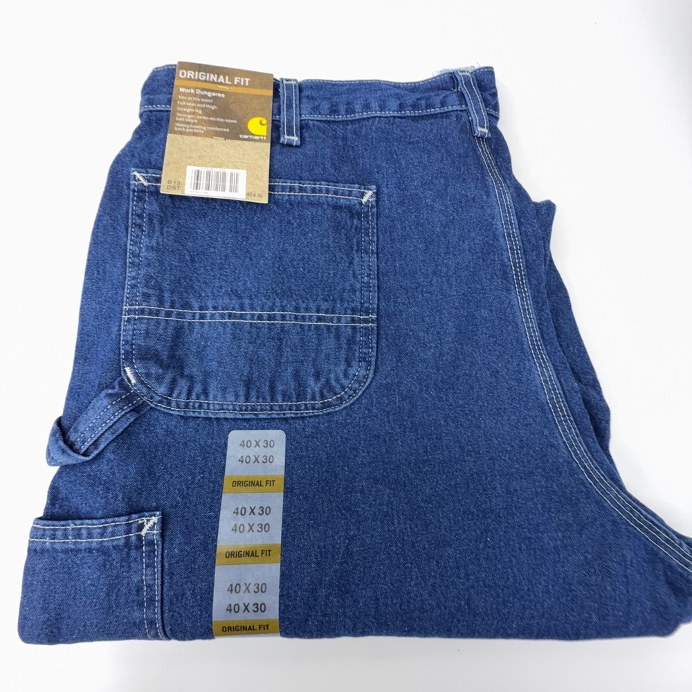 Carhartt Original Fit Work Dungaree Jeans Mens 40x30 B13 DST Darkstone NWT NOS